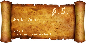 Jost Sára névjegykártya